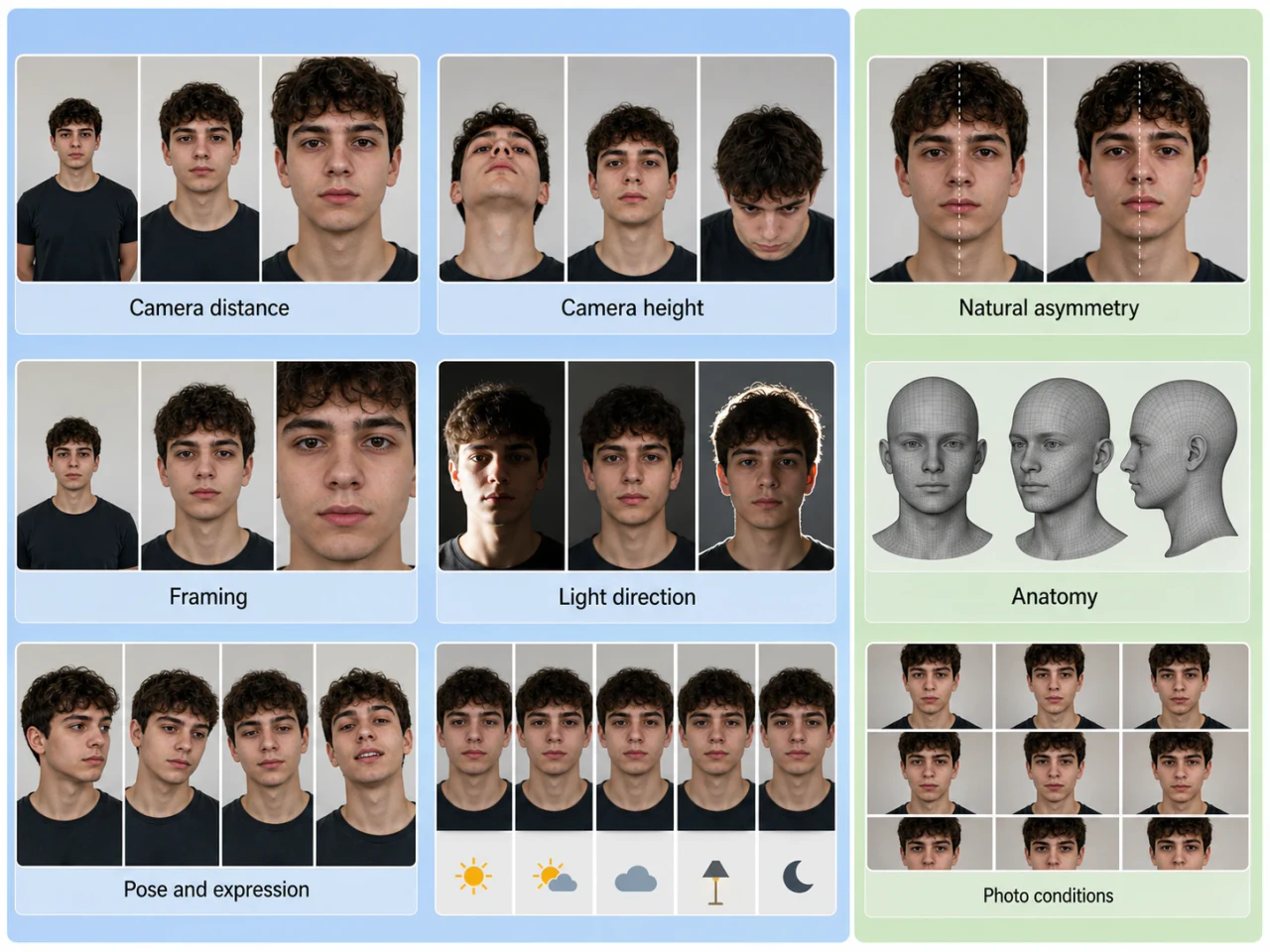 LooksMaxx guide to camera distance, portrait lighting, and natural appearance variation